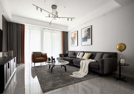 紫金西苑130方全包公寓现代轻奢风格设计案例赏析