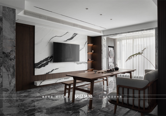 龙山公馆118㎡半包公寓新中式风格装修案例赏析